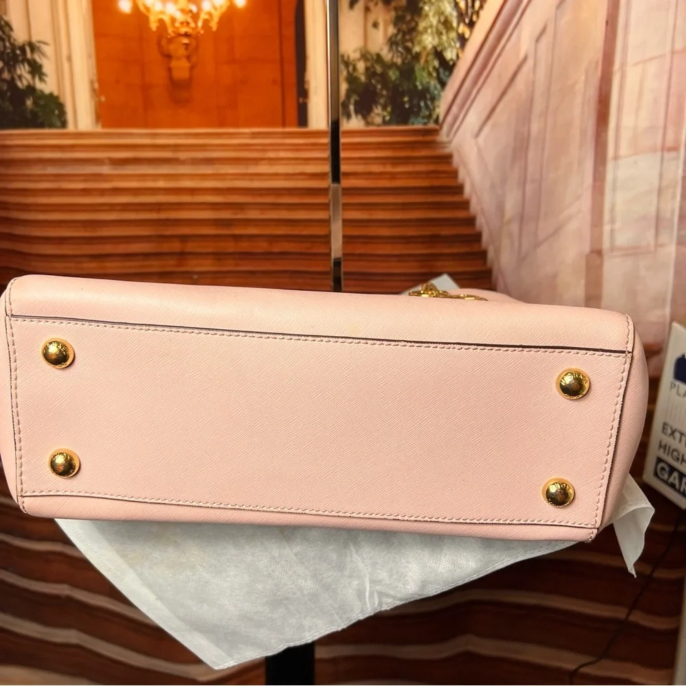 Michael Kors Cynthia Saffiano Leather Satchel, pastel Pink - Picture 8 of 16